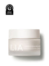 A jar of ILIA Barrier Build Skin Protectant with colloidal oatmeal and ceramides, featuring the National Eczema Association seal.